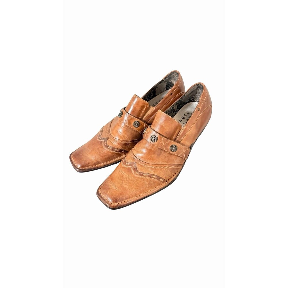 Mark Nason Lounge U Rock Studded Loafers Shoes Brown Leather Sn71790 - Sz 10.5